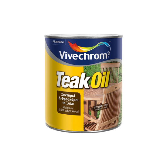 Εικόνα της Vivechrom Teak Oil Συντηρητικό για Ξύλο με Κερί 750ml