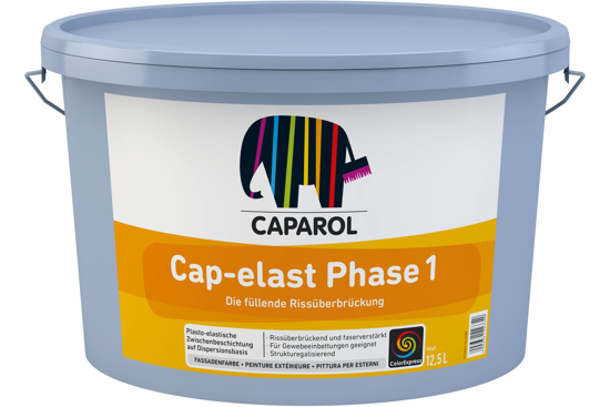 Εικόνα της Caparol Cap-Elast Phase1 Ελαστομερές Ακρυλικό Προϊόν Ενισχυμένο με Πολυεστερικές Ίνες Λευκό 10lt