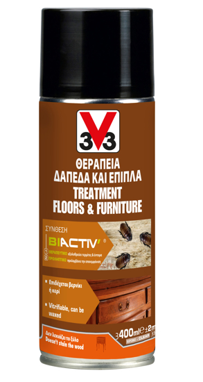 Εικόνα της 3v3 Treatment Floor & Furniture Σπρέι Μυκητοκτόνο Ξύλου για το Σαράκι Άχρωμο 400ml