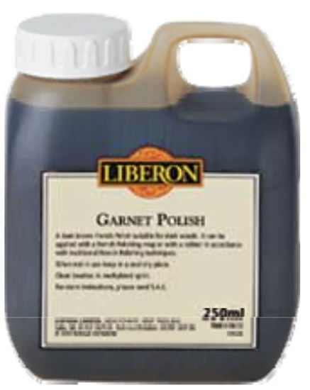 Εικόνα της Liberon Γαλλικό Σκούρο Καφέ Γυαλιστερό Βερνίκι Αναπαλαίωσης Για Σκούρα Ξύλα Και Αντίκες French Polish Garnet 250ml