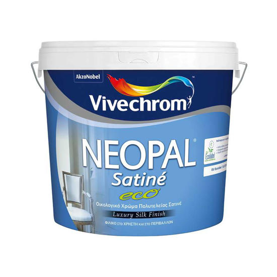 Εικόνα της Vivechrom Neopal Satine Eco Oικολογικό Πλαστικό Χρώμα Πολυτελείας με Βελούδινη Υφή Λευκό