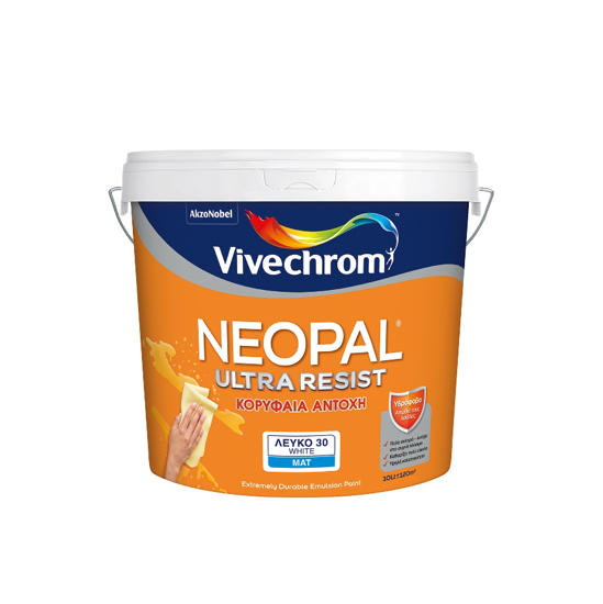Εικόνα της Vivechrom Neopal Ultra Resist Πλαστικό Ματ Χρώμα Κορυφαίας Αντοχής Λευκό