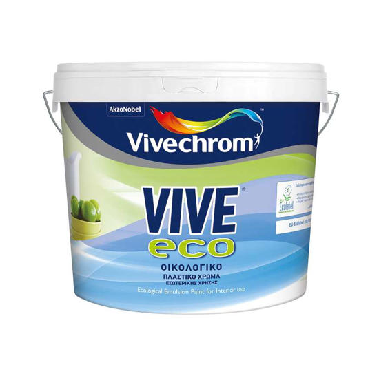 Εικόνα της Vivechrom Vive Eco Οικολογικό Πλαστικό Χρώμα Ματ Εσωτερικής Χρήσης Λευκό