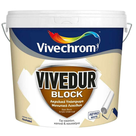 Εικόνα της Vivechrom Vivedur Block Ακρυλικό Μονωτικό Υπόστρωμα Νερού Λευκό