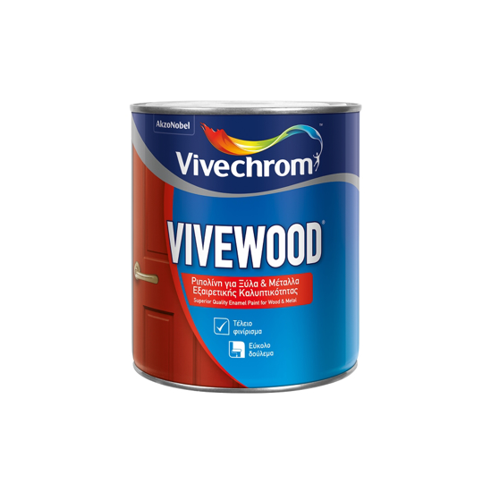 Εικόνα της Vivechrom Vivewood Ριπολίνη Διαλύτου Λευκό Mατ