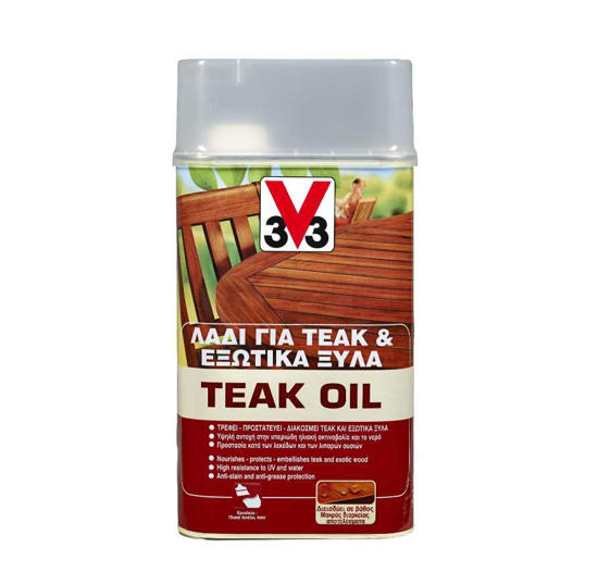 Εικόνα της 3v3 Teak Oil (Garden Furniture Oil) Λάδι Eπίπλων Διάφανο Ματ