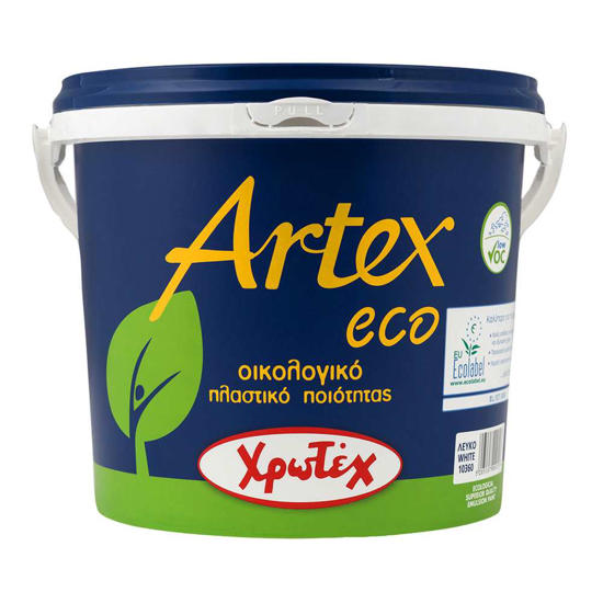 Εικόνα της Χρωτέχ Artex Eco Οικολογικό Πλαστικό Χρώμα Κορυφαίας Ποιότητας Ματ Λευκό
