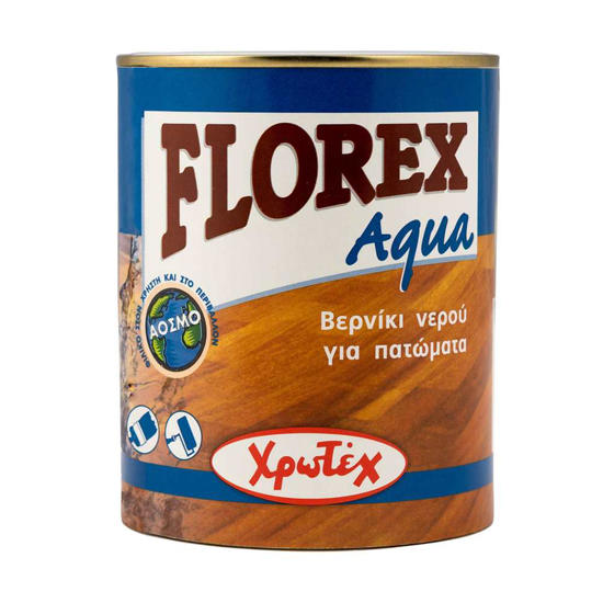 Εικόνα της Χρωτέχ Florex Aqua Πολυουρεθανικό Βερνίκι Νερού Πατωμάτων 750ml