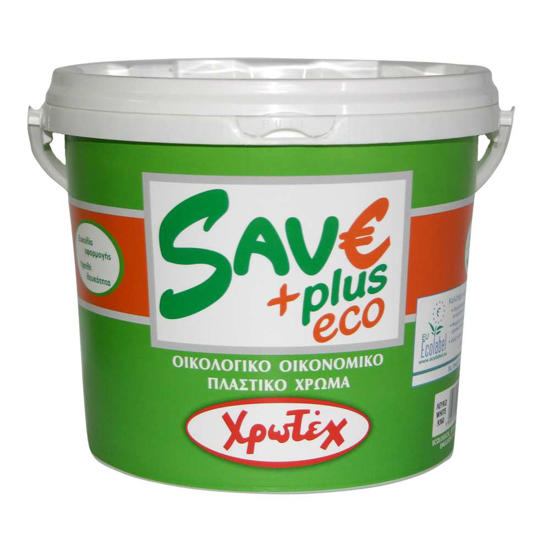 Εικόνα της Χρωτέχ Save Plus Οικολογικό Οικονομικό Πλαστικό Ματ Χρώμα Λευκό Εσωτερικής Χρήσης