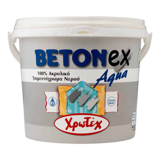 Εικόνα της Χρωτέχ Betonex Aqua Ακρυλικό Τσιμεντόχρωμα Νερού Λευκό 9 lt