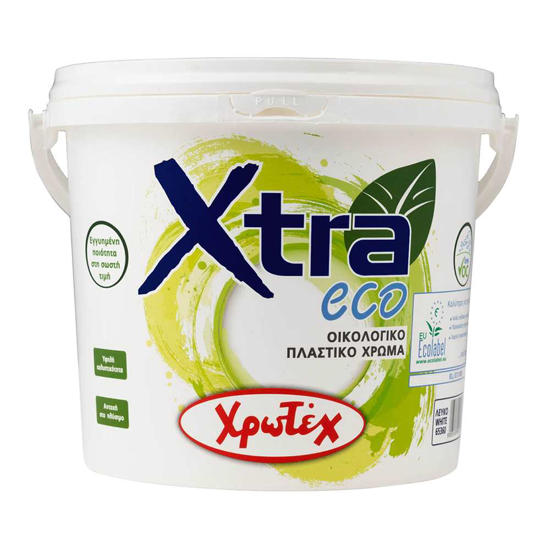 Εικόνα της Χρωτέχ Xtra Eco Οικολογικό Πλαστικό Χρώμα Ματ Λευκό Εσωτερικής Χρήσης