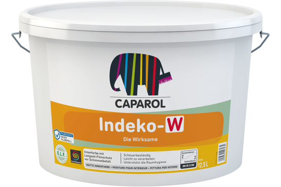 Εικόνα της Caparol Indeko-W Πλαστικό Χρώμα για την Προστασία από Μούχλα και Μύκητες Λευκό Ματ