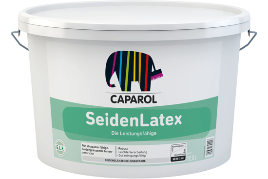 Εικόνα της Caparol SeidenLatex Υψηλής Ποιότητας Πλαστικό Χρώμα Ακρυλικής Βάσης Λευκό Ημι-Ματ