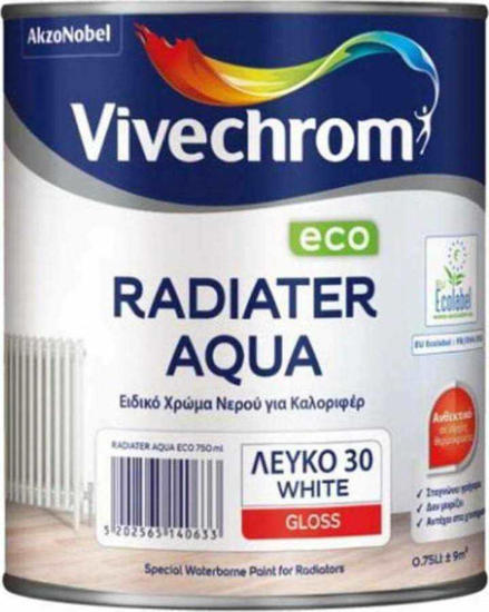 Εικόνα της Vivechrom Χρώμα Καλοριφέρ Οικολογικό Νερού Radiater Aqua 0,75lt Λευκό Γυαλιστερό
