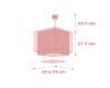 Εικόνα της KOALA PINK μονόφωτο κρεμαστό οροφής, διπλού τοιχώματος Ε27