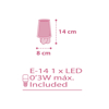 Εικόνα της VICHY PINK πρίζας νυκτός λάμπα LED (συμπεριλαμβάνεται)