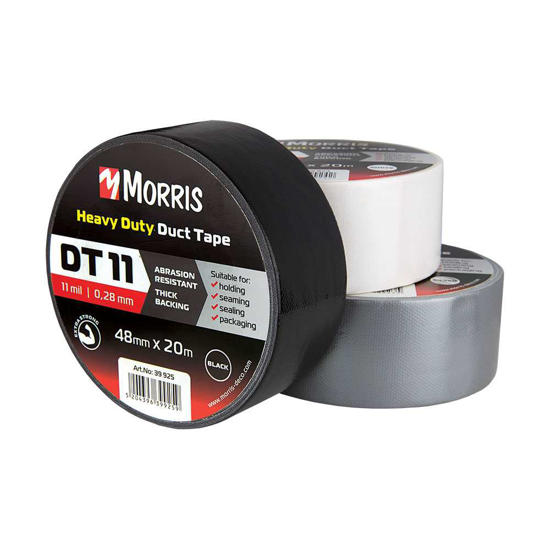 Εικόνα της Morris DT11 Αυτοκόλλητη Υφασμάτινη Ταινία Μαύρη 48mm