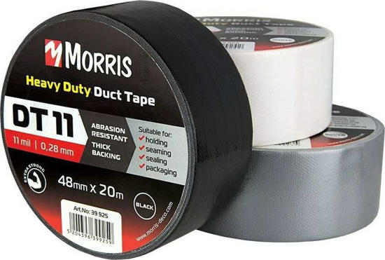 Εικόνα της Morris DT11 Αυτοκόλλητη Υφασμάτινη Ταινία Λευκή 48mm