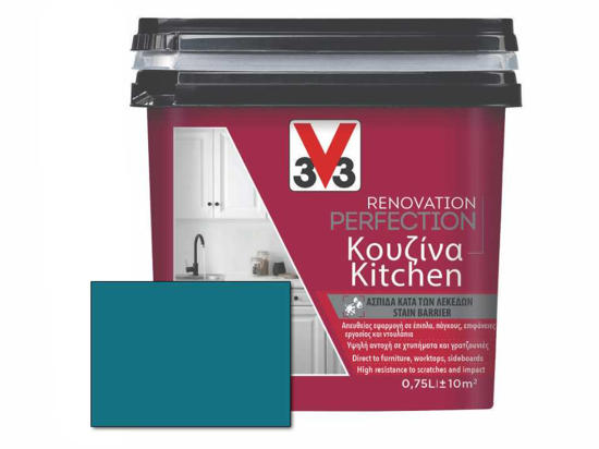Εικόνα της V33 Χρώμα Ανακαίνισης Renovation Perfection Κουζίνας Petrol Blue Satin