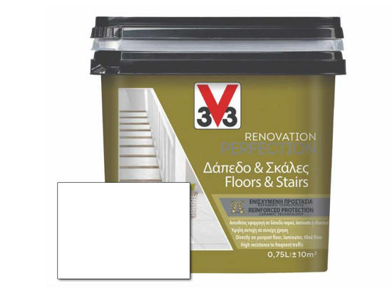 Εικόνα της V33 Χρώμα Ανακαίνισης Renovation Perfection για Δάπεδα και Σκάλες Λευκό Σατινέ