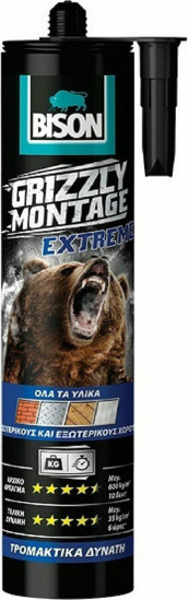 Εικόνα της Bison Grizzly Montage Extreme Μονταζόκολλα 2 Συστατικών Λευκή 435ml