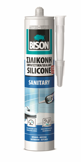 Εικόνα της Bison Sanitary Ακρυλική Σιλικόνη Αντιμουχλική Ξύλου Λευκή 280ml