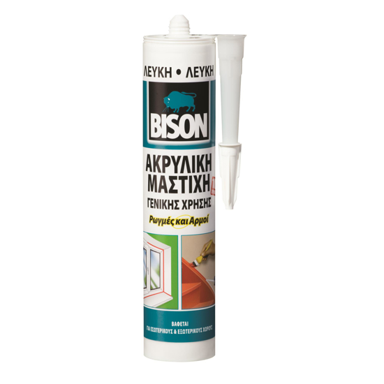 Εικόνα της Bison Acrylic Universal Ακρυλική Μαστίχη Ξύλου Λευκή 300ml