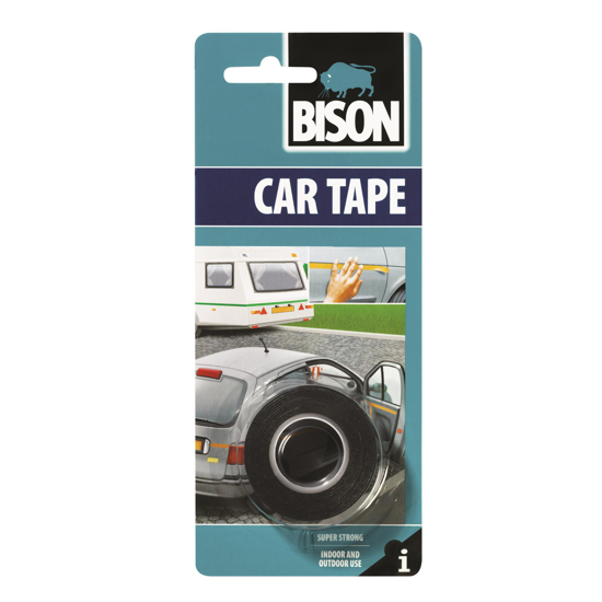 Εικόνα της Bison Car Tape Αυτοκόλλητη Αφρώδης Ταινία Διπλής Όψης Μαύρη 19mmx1.5m