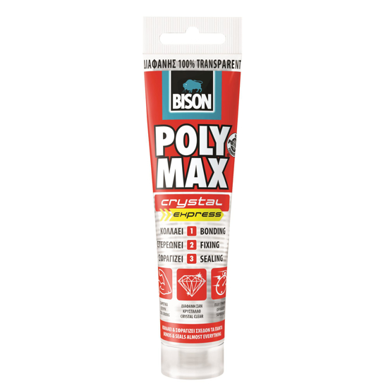 Εικόνα της Bison Poly Max Crystal Express Σφραγιστική Σιλικόνη Διάφανη 115gr
