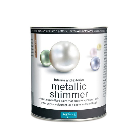 Εικόνα της Polyvine Εφέ Πέρλας Metallic Shimmer 0,5lt Διάφανο