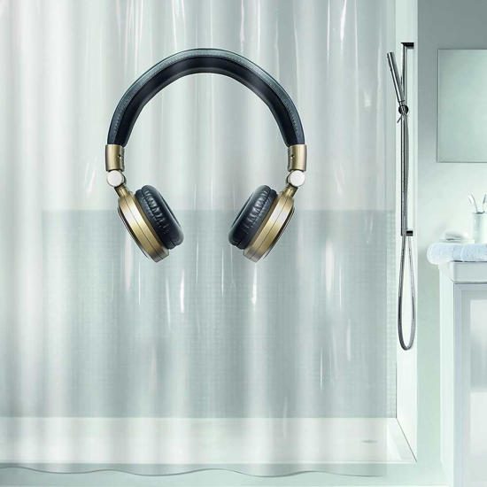 Εικόνα της Spirella Headphone Κουρτίνα Μπάνιου 180x200cm Black Gold