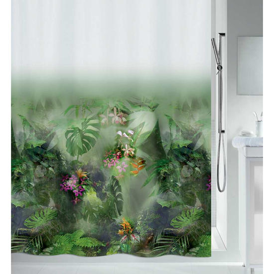 Εικόνα της Spirella Jungle Κουρτίνα Μπάνιου Υφασμάτινη 180x200 cm Πολύχρωμη