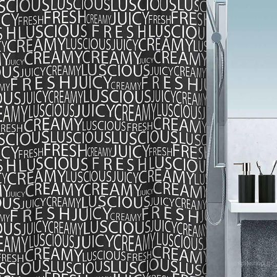 Εικόνα της Spirella Creamy Κουρτίνα Μπάνιου Υφασμάτινη 180x200 cm Μαύρη