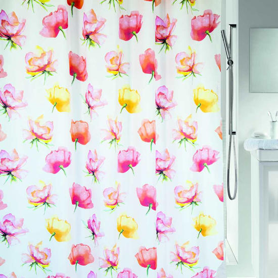 Εικόνα της Rainbow Bloom Κουρτίνα Μπάνιου 180x200 cm Λευκή Σομόν