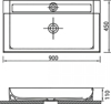 Εικόνα της Karag Edge Επιτοίχιος Κρεμαστός / Επικαθήμενος Νιπτήρας Πορσελάνης 90x45cm Λευκός