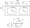 Εικόνα της Karag Ένθετος Νιπτήρας Πορσελάνης 120x47cm Λευκός