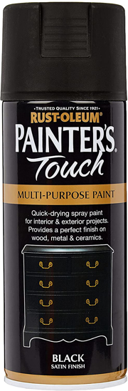 Εικόνα της Painter's Touch Spray Μαύρο Σατινέ 400ml