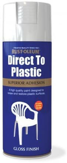 Εικόνα της Rust-Oleum Σπρέι Βαφής Direct to Plastic με Γυαλιστερό Εφέ Λευκό 400ml