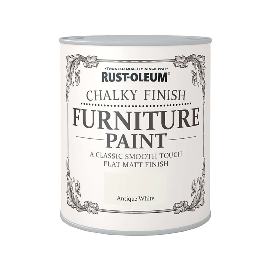 Εικόνα της Chalky Finish Furniture Paint Antique White Matt 750ml