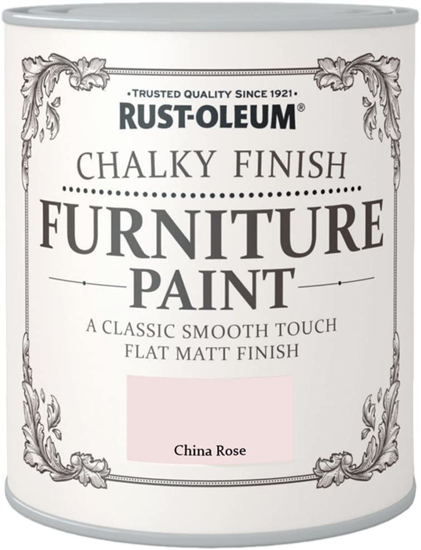 Εικόνα της Rust-Oleum Chalky Finish Furniture Paint Χρώμα Κιμωλίας Επίπλων China Rose Matt 750ml