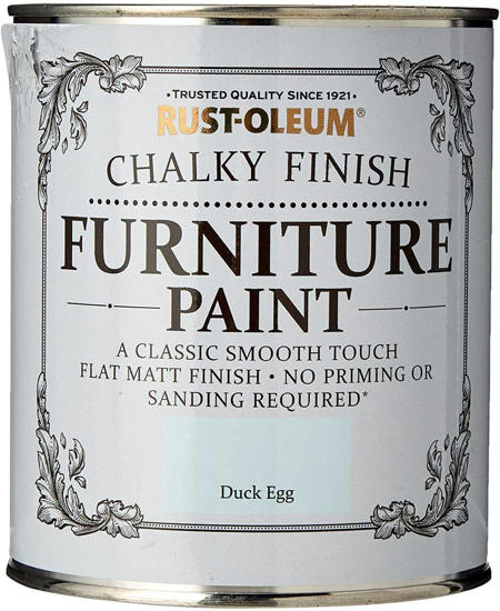 Εικόνα της Rust-Oleum Chalky Finish Furniture Paint Χρώμα Κιμωλίας Επίπλων Duck Egg Τιρκουάζ