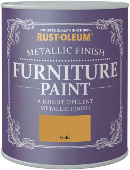 Εικόνα της Rust-Oleum Metallic Finish Furniture Paint Χρώμα Κιμωλίας Χρυσό μεταλλικό 750ml