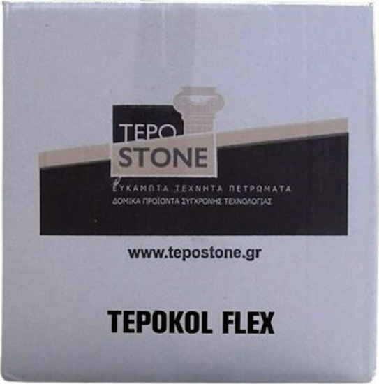 Εικόνα της Tepostone Tepokol Flex Κόλλα Διακοσμητικών Τούβλων & Πετρών Γκρι 20kg