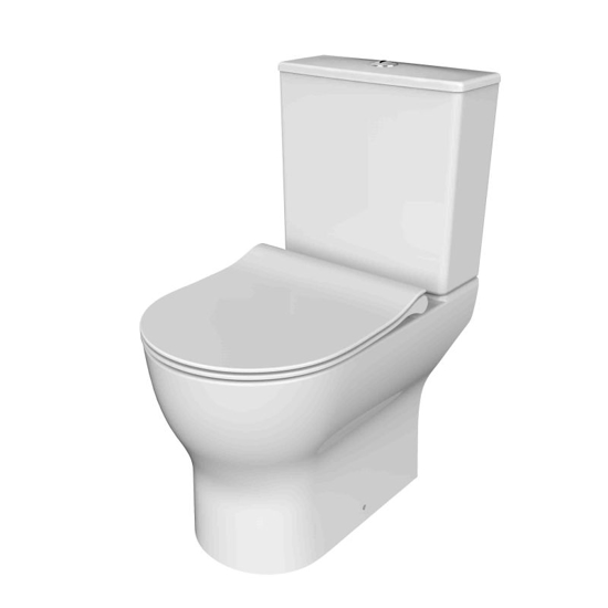 Εικόνα της Huida Σετ Λεκάνης Forte Rimless Χαμηλής Πιέσεως 60Εκ. Πισωσίφωνη