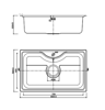 Εικόνα της BL 627 Ένθετος Νεροχύτης 80x50cm Inox Σατινέ