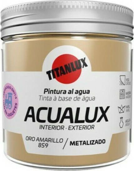 Εικόνα της Titanlux Acualux Metalizado Χρώμα Μεταλλικών Αποχρώσεων Ν.859 Κίτρινο Χρυσό Oro Amarilo Σατινέ 250ml
