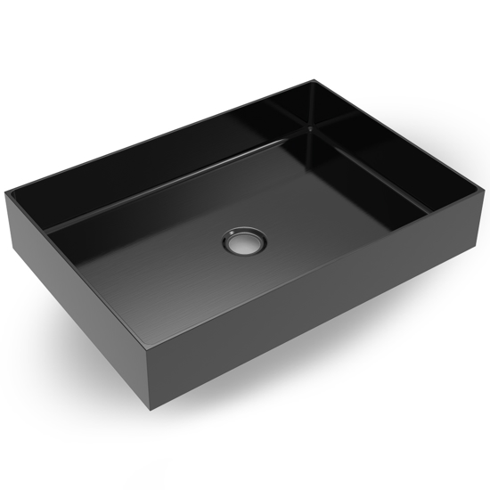 Εικόνα της Voss Aldo PVD Επικαθήμενος Νιπτήρας Inox 55x38cm Black Brushed