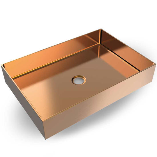 Εικόνα της Voss Aldo PVD Επικαθήμενος Νιπτήρας Inox 55x38cm Rose Gold Brushed