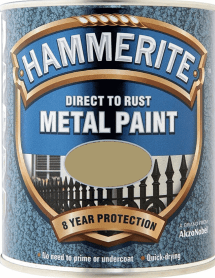 Εικόνα της Hammerite Χρώμα 3 σε 1 Απευθείας στην Σκουριά Μεταλιζέ Χρυσό 750ml
