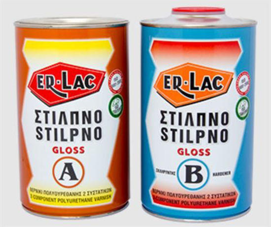 Εικόνα της ER-LAC Stilpno (ΣΤΙΛΠΝΟ) A+B Βερνίκι Επιφάνειας Πολυουρεθάνης 2 Συστατικών Άχρωμο Γυαλιστερό 2lt